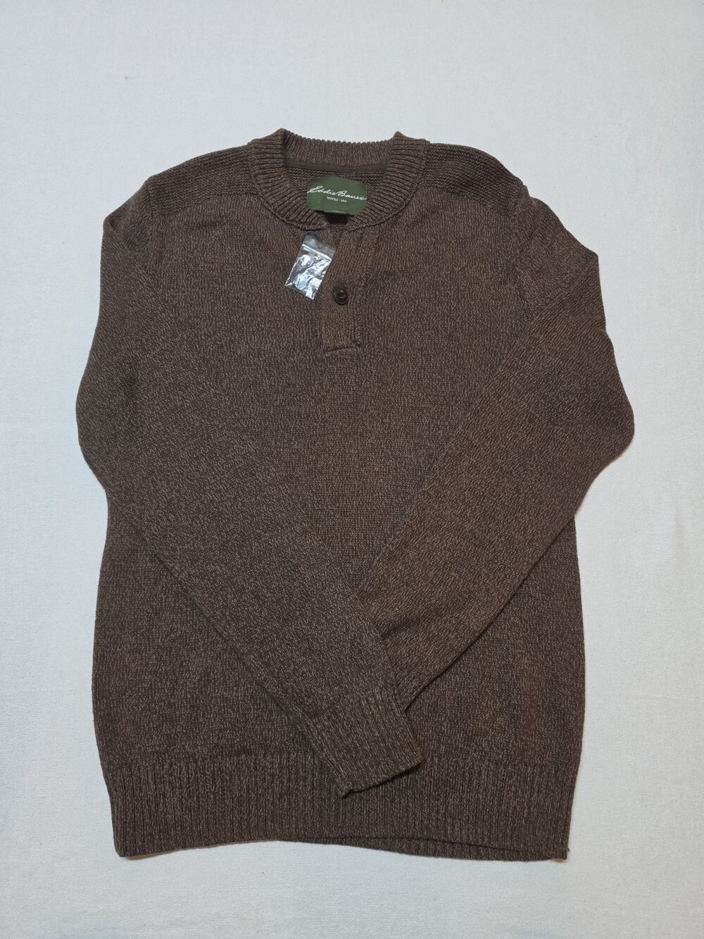 Eddie Bauer Heritage 1/4 Button Henley Bulky Knit Sweater Men's XLT Tall Casual